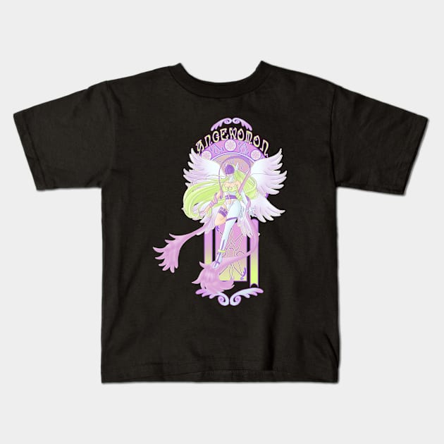 Angewomon Nouveau Kids T-Shirt by shelbywolf